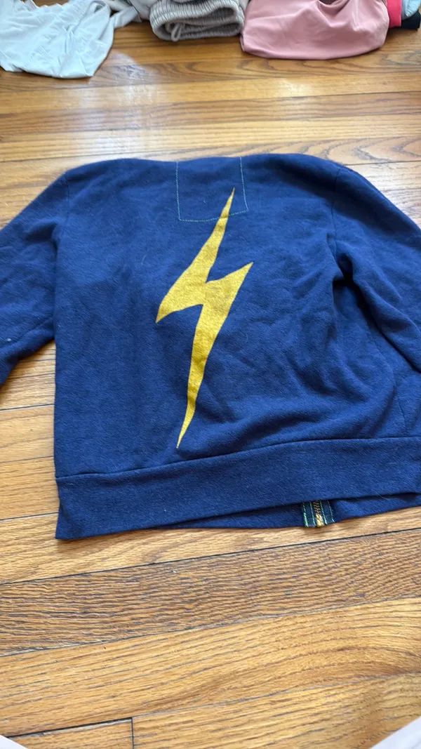 Aviator Nation Zip-Up Lightning Bolt XS Navy - Image 2
