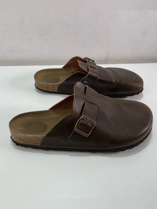 Project Cloud Women's 9 Brown Leather Clog Mules Buckle Comfort Shoes Preppy - Image 4