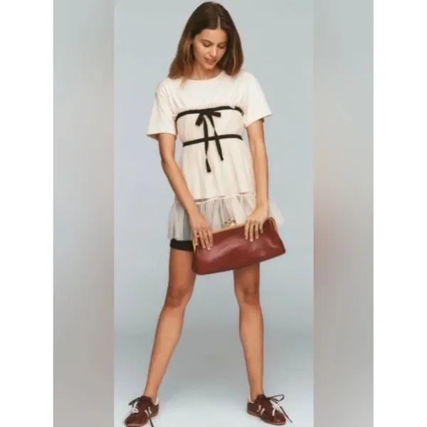 Anthropologie Tiered Bow Tulle Tee - Image 4