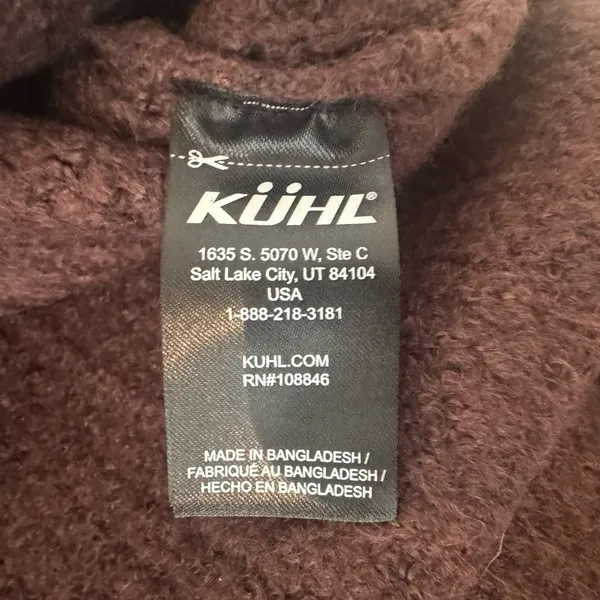 Kuhl Sienna Sweater Burgundy Cowl Neck Chunky Knit Curved Hem Size XS - Image 11