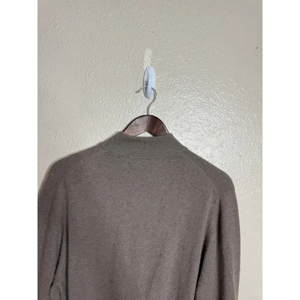 Vintage Charter Club 2-Ply 100% Cashmere Mock Neck Sweater Taupe Womans XL - Image 5