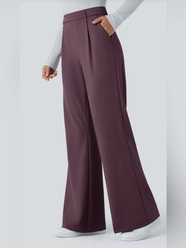 NWT HALARA Flex™ DayStretch High Waisted Pocket Straight Leg Work Pants Wide - Image 3