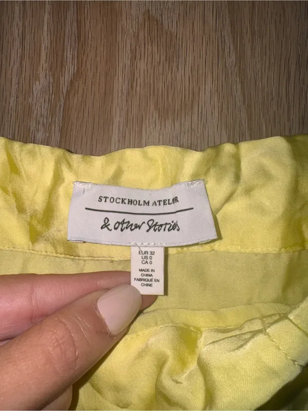 & Other Stories Asymmetric Satin Midi Skirt - Butter Yellow - Size 0 - Image 4