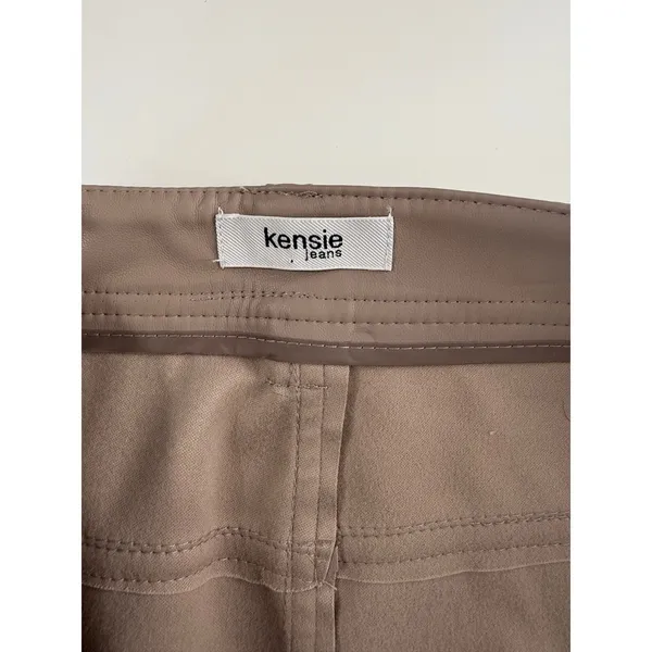 Kensie Jeans Taupe Beige Vegan Leather Mini‎ Skirt High Waist NWT 14 32 - Image 6