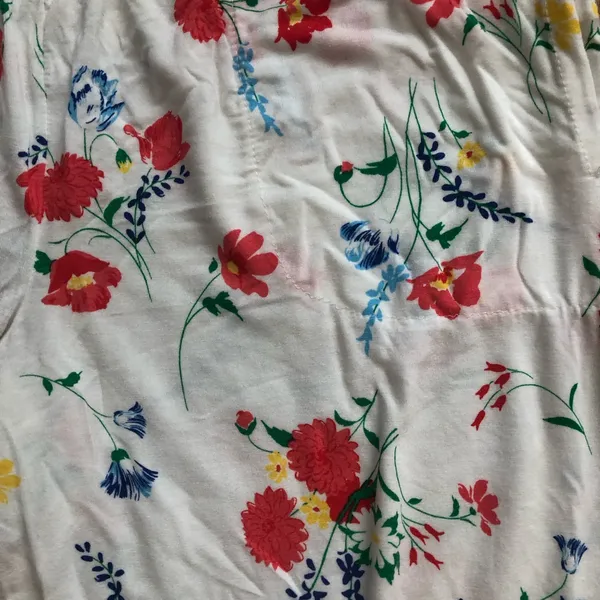 Kate Spade Floral Pajama Pant Set White Red, Blue & Green Accents Women’s Size S - Image 12