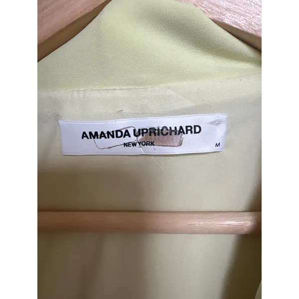 AMANDA UPRICHARD Mesha Short Sleeve Light Yellow Dress Size Medium - Image 8