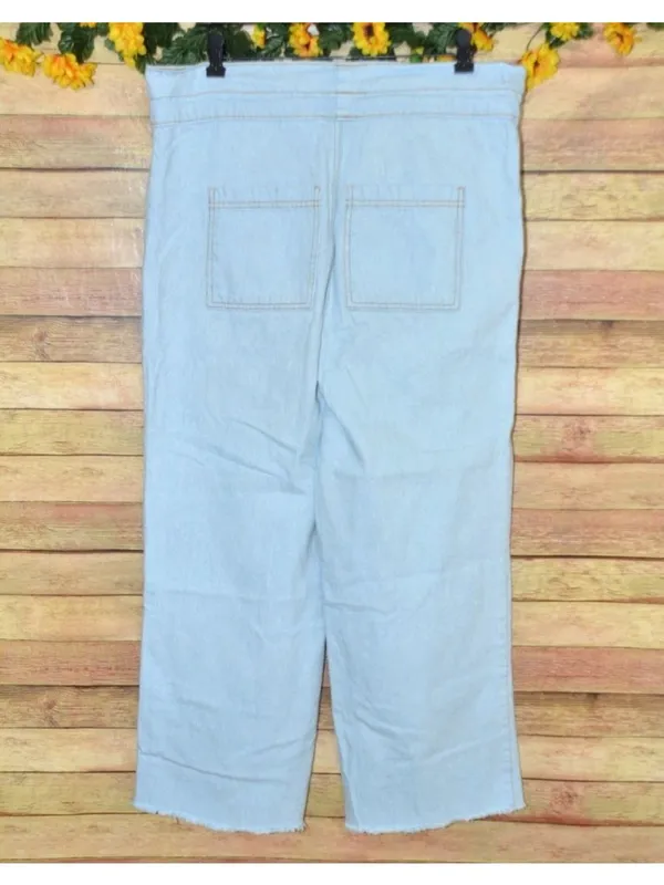 Universal Threads Cute Paper Bag Waist Light Wash Jeans Wide Leg Ladies 36x26 - Image 6