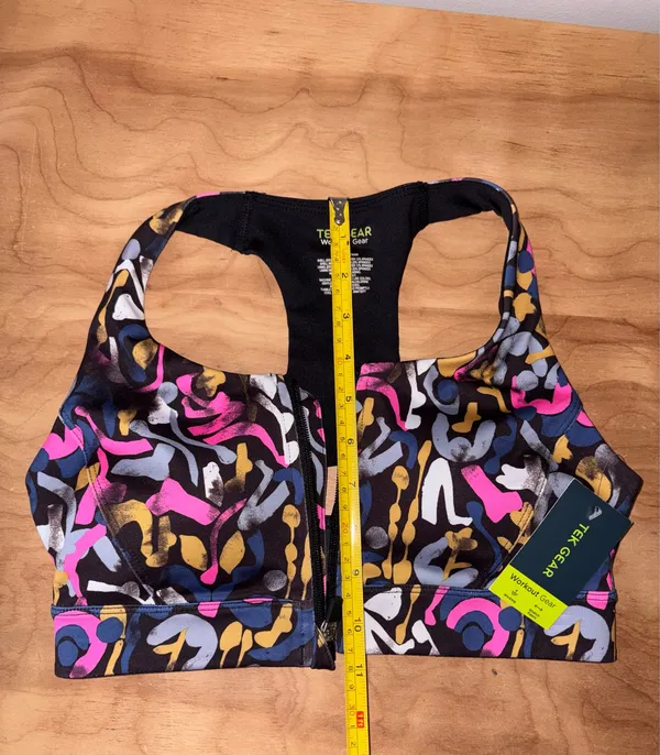 Tek Gear front-zipper, graffiti print sports bra - Image 9