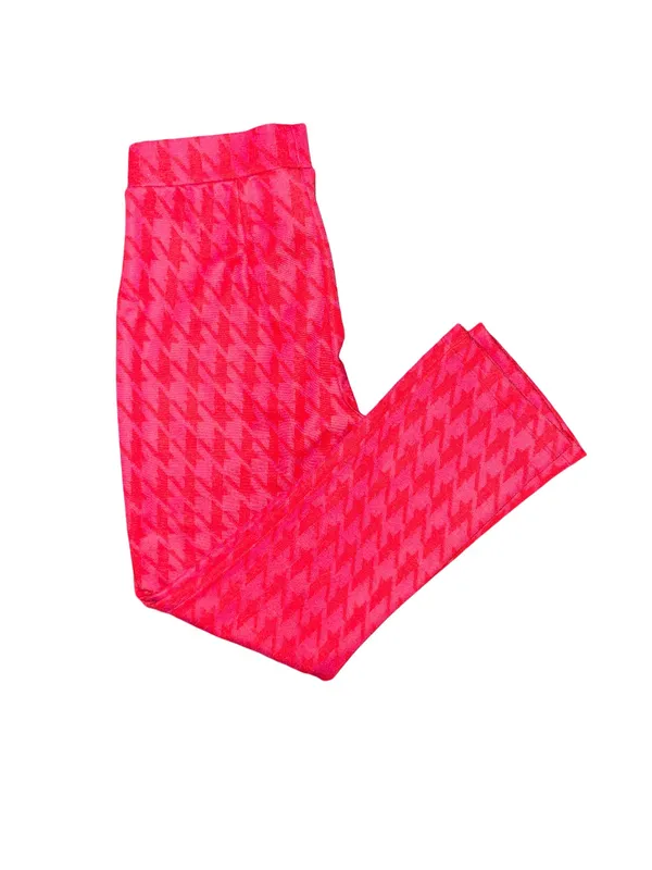 Hot Pink Houndstooth Cropped Pants - Image 5
