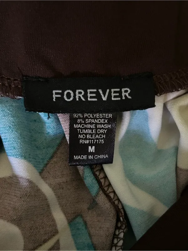 Forever Women’s Sleeveless Retro Circle Print Sundress in Teal & Brown MD - Image 10