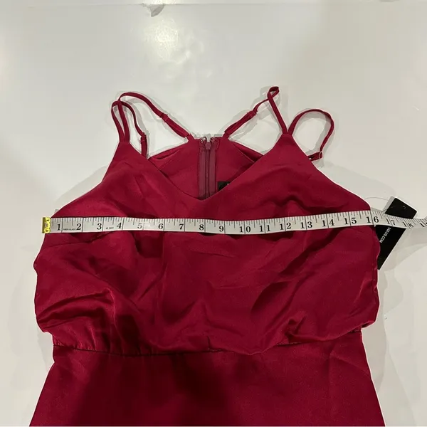 Lulu’s On The‎ Floor Fuchsia Satin Sleeveless Ruffle Mini Dress Size S - Image 10