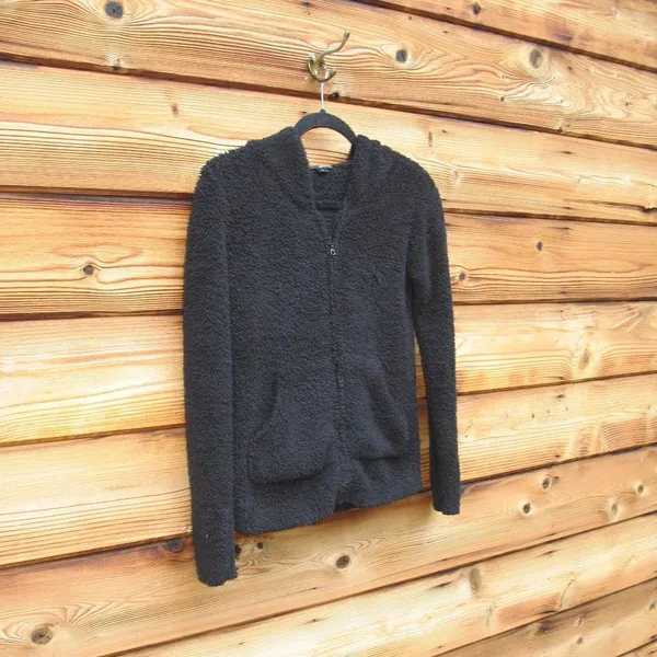 Barefoot Dreams Black Bamboo Lite Zip Hoodie Jacket - Image 4