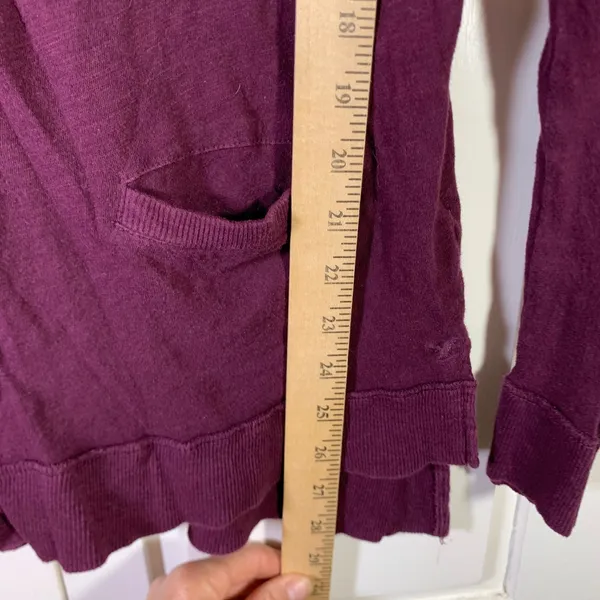 American Eagle Outfitters Womens Purple Cotton Button Front Cardigan Size M - Image 7