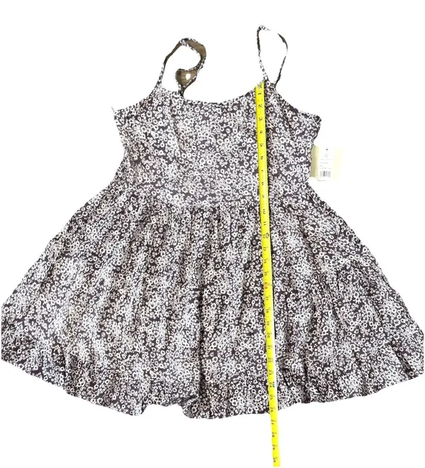 Kiwi + Punch Boho Floral Babydoll Mini Dress Lace Up Back Misty Plum Small NWT - Image 7