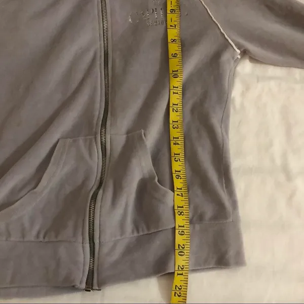 Hunger Games The Expedition Capitol Grey Gray Velvet Velour Zip up Hoodie Jacket Long Sleeve-S Measurement in pics - Image 6