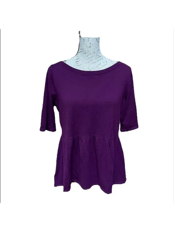Loft LOFT women top blouse tunic sweater wool blend Sz M - Image 2