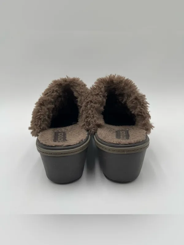 CROCS Cobbler Eva Clogs Heeled Mules Faux Fur Women’s Sz 7 Slip On Casual - Image 3