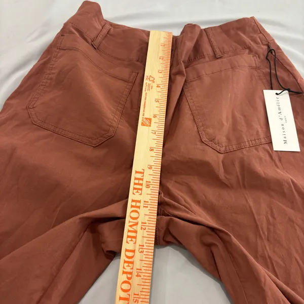 Maison d'Amélie Paris Rust Brown Wide Leg Crop Utility Pants Linen Blend Size 8 - Image 9
