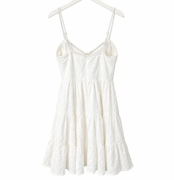 Princess Polly white mini dress with lace detailing and button-up front, size 4 #princesspolly #mini - Image 2
