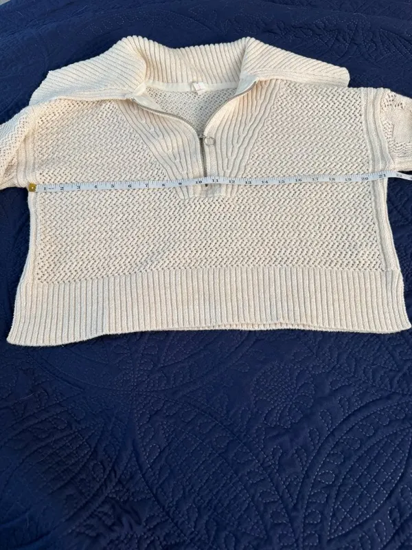 ANTHROPOLOGIE Daily Practice Half-Zip Oversized Pullover Sweater Size Small - Image 7