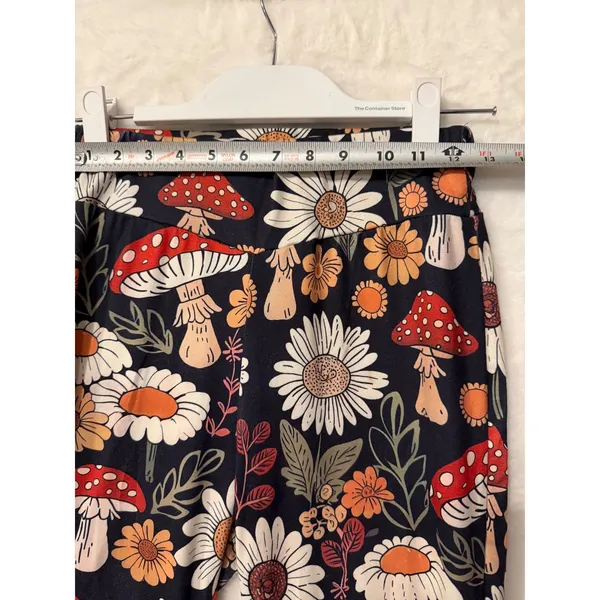 Unbranded Mushroom Daisy Floral Flare Pants Womens Small Retro Boho Bell Bottoms - Image 4