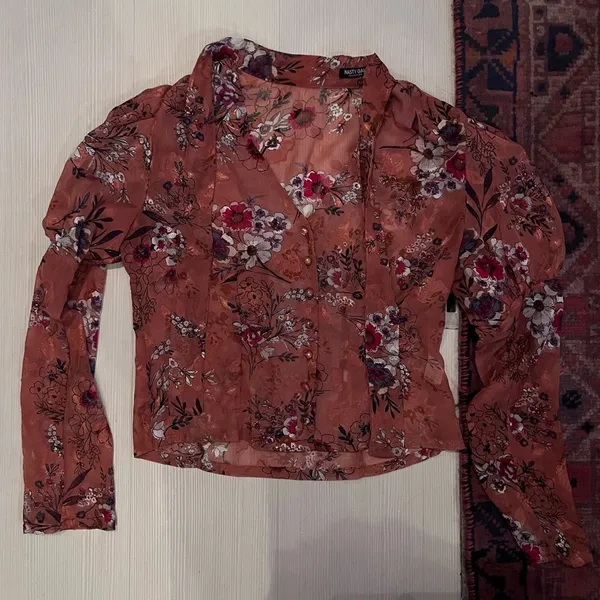 Nasty Gal floral tie blouse - Image 7
