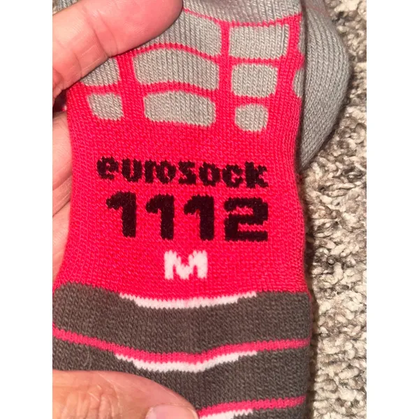 Eurosock Ski Zone 1112 Medium Weight‎ Ski Socks Pink Grey Made in Italy Womens M - Image 4