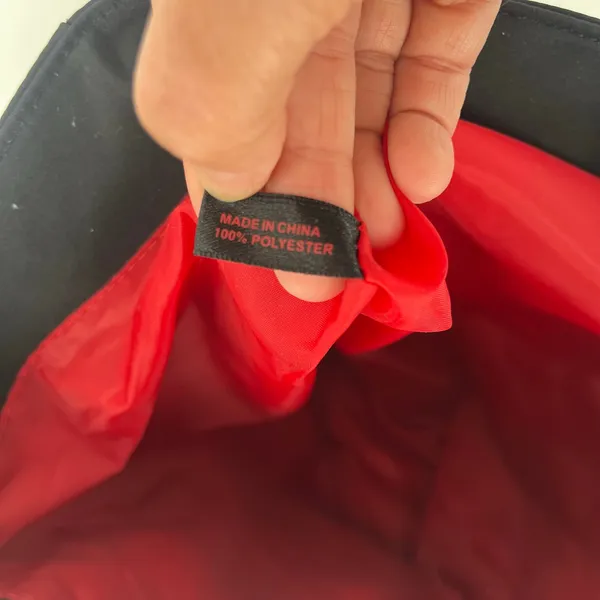 Escada Large Nylon Shopper Tote Black Red Shoulder Bag Travel Tote - Image 5
