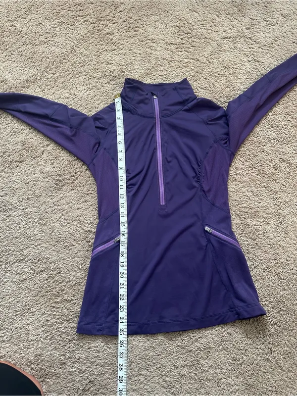 Lululemon Run Wild Pullover Women's Size 6 Purple Plum 1/2 Zip Thumbholes - Image 10