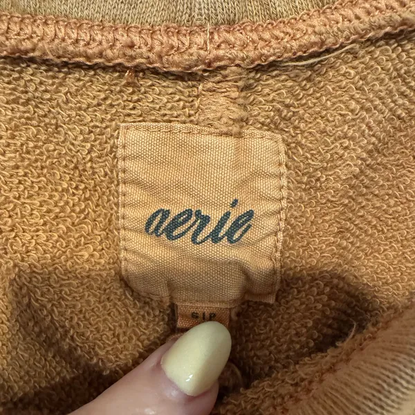 Aerie Brown Athletic Shorts with terry cloth‎ detailing - Image 3