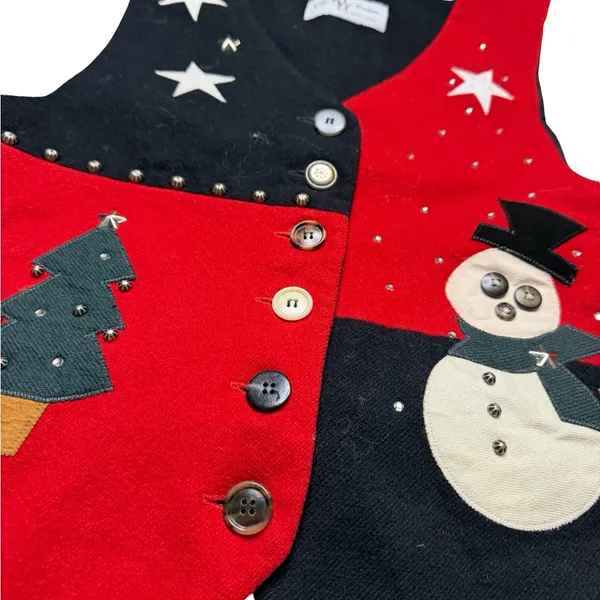 🎄✨ Vintage EMW Designs Snowman Christmas Vest Size Small (17” P2P) ✨⛄️‎ - Image 2
