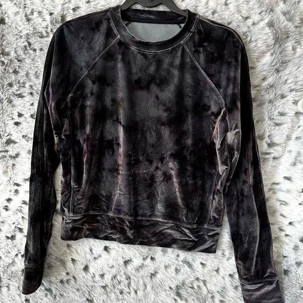 1056 Lululemon Velour Warm Down Crew in the Interstellar Dark Grey Multi Black Size M - Image 5