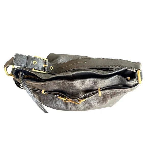 Vintage Coach Hamilton Hobo Bag Black Pebbled Leather Brass Horsebit Style 12460 - Image 14