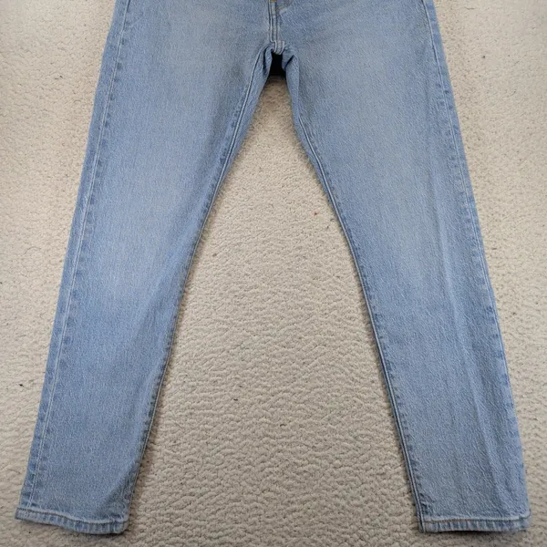 Levis Premium 501 S Skinny Jeans Light Wash High Rise Button Fly Blue Denim - Image 4