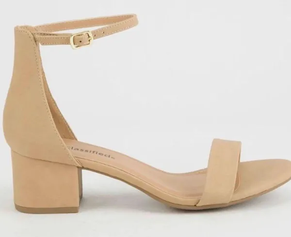 City Classified Nude Chunky Heel Sandals - Image 4