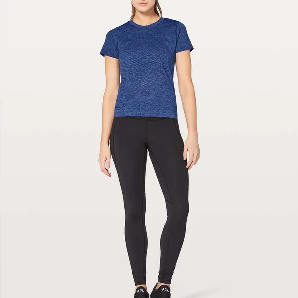 Lululemon Breeze By Short Sleeve in Blazer Blue / Black Size 4 - Image 3