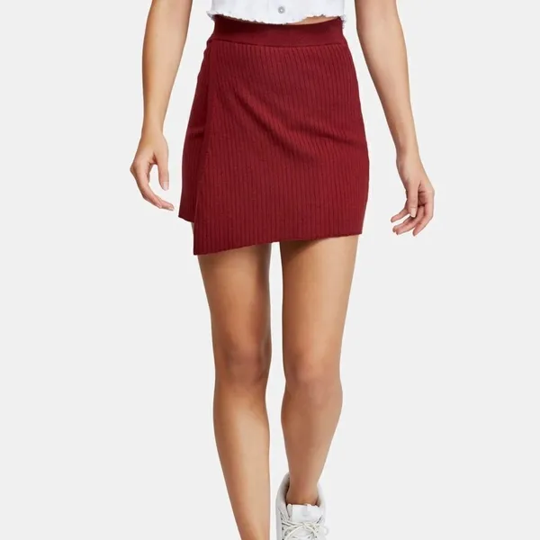 Free People Mod Wrap Skirt in Wine - Image 6