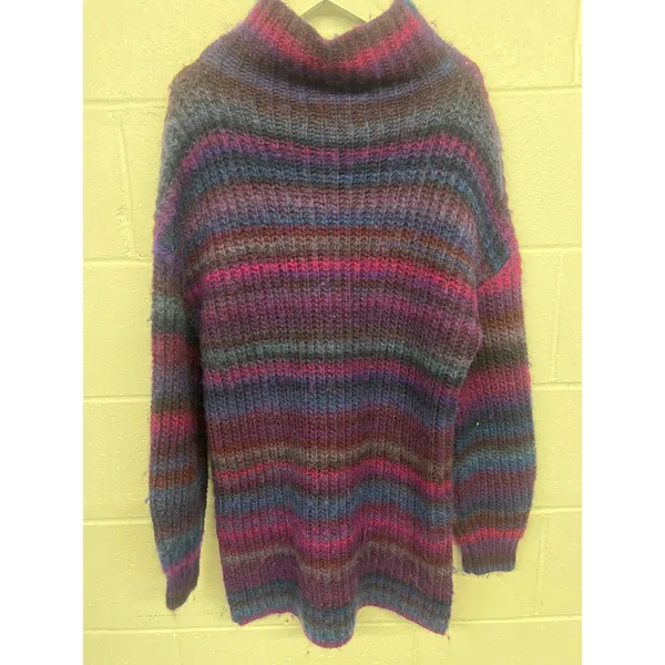 Hatch sz 1/Small Pink Purple Blue Striped Maternity Turtleneck Pullover Sweater - Image 7