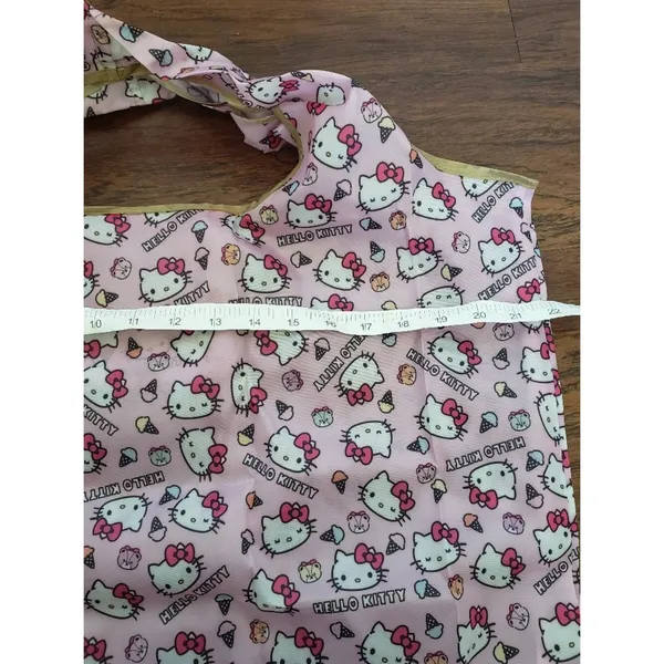 Hello Kitty Chic Kawaii Eco Friendly Trendy Packable Sturdy Reusable Nylon Bag - Image 2