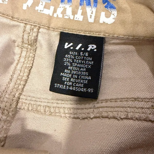 Women’s VIP JEANS Beige Cargo Pants Size 5/6 Baggy Pants Cream EUC - Image 4