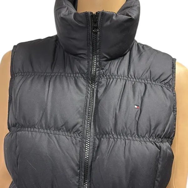 Tommy Hilfiger Black Down and Feather Puffer Full Zip Vest with pockets Small - Image 6
