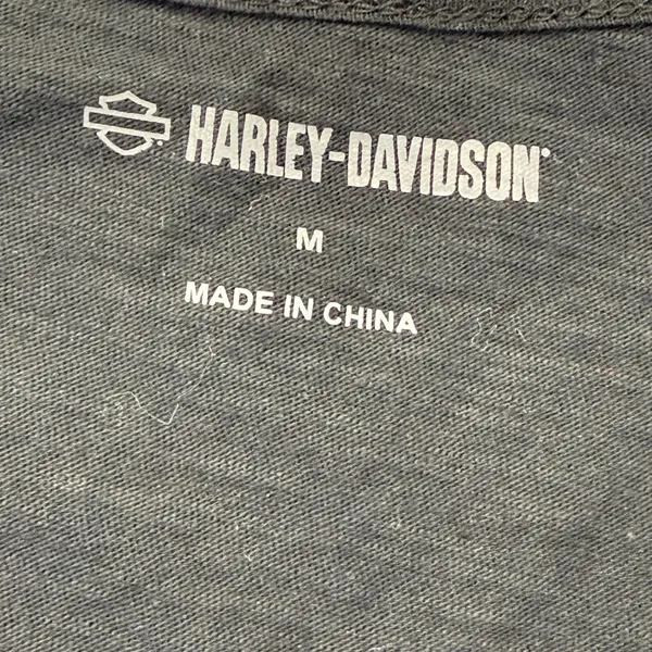 Harley-Davidson Womens Black Henley‎ Long Sleeve Graphic Tee Size M NOTE - Image 2