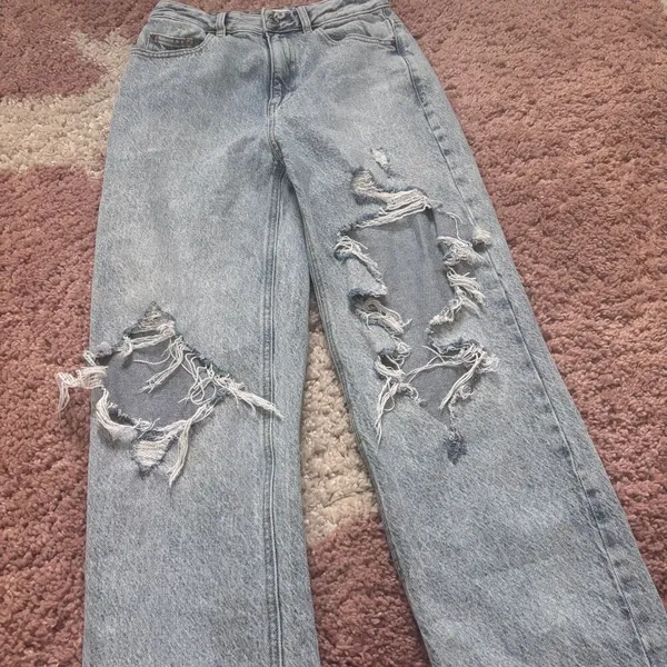 Pacsun 90s Boyfriend Jeans Womens 26 (actual 25x29) Blue Denim Distressed Zip - Image 4