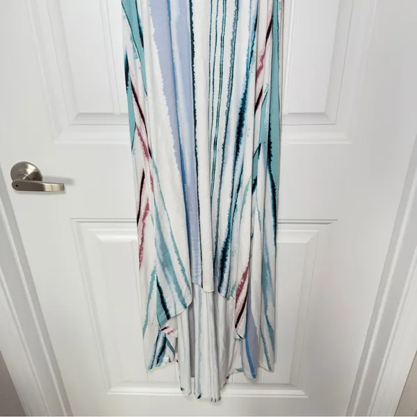Antibes Blanc X Anthropologie‎ Large Stripe Halter Maxi Dress Vacation, Resort - Image 5