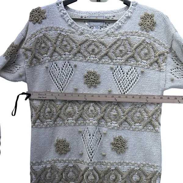 Express Vintage Fair Isle Sweater Cream Medium‎ - Image 12