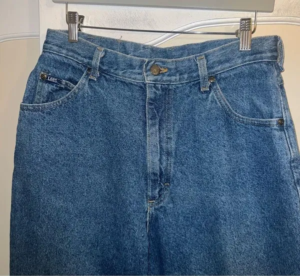 Vintage 80s Lee MR High Waist Denim Mom Jeans Tapered Leg Size 14 waist 30 inch - Image 5