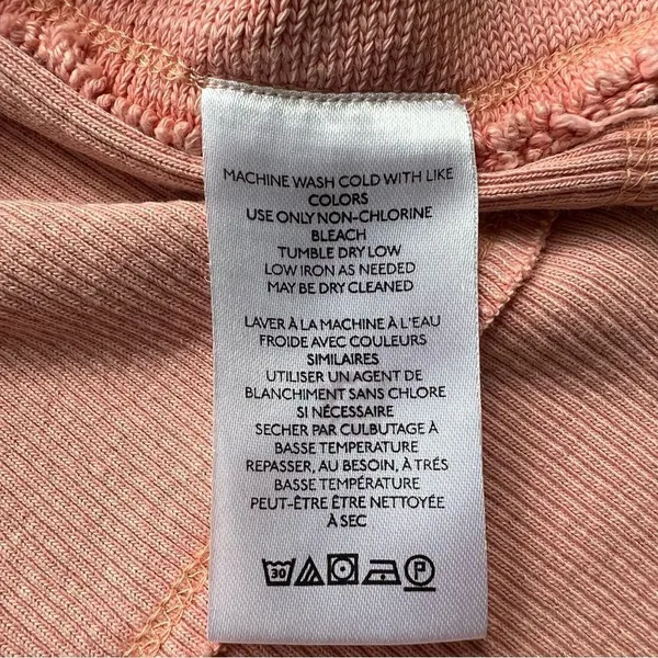 Anthropologie Pilcro Cropped Cut Off Short Sleeve Sweatshirt Pink Coral Medium - Image 11