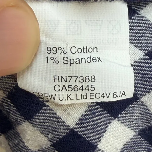 J.Crew Perfect Shirt Navy White Gingham Button‎ Down Long Sleeve Top Sz 6 School - Image 5