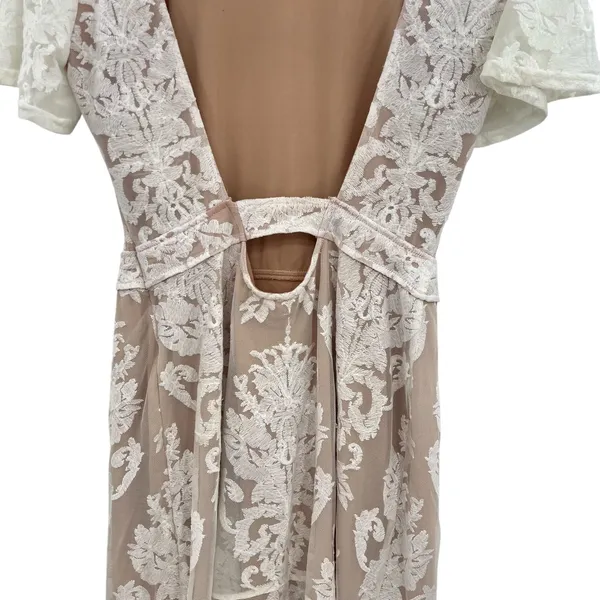 For Love & Lemons San Marcos Mini Dress Lace Ivory White Size‎ Medium - Image 10