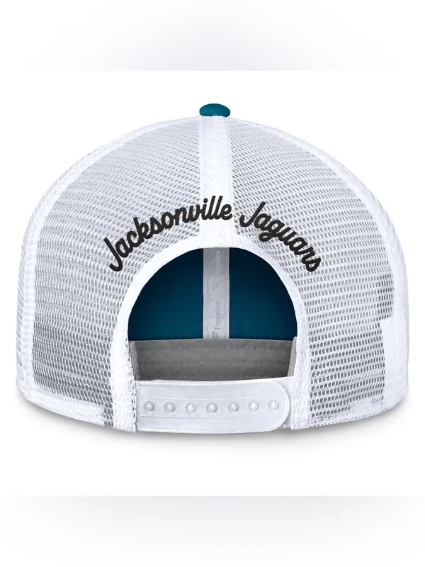 Women's Fanatics Teal Jacksonville Jaguars Slogan Trucker Adjustable Hat - Image 4